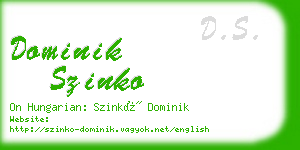 dominik szinko business card